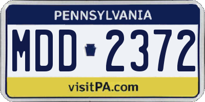PA license plate MDD2372