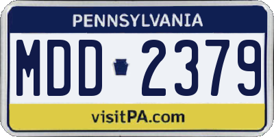 PA license plate MDD2379