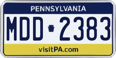 PA license plate MDD2383
