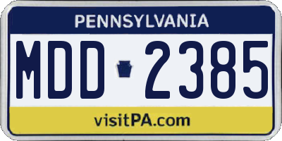 PA license plate MDD2385