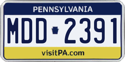 PA license plate MDD2391