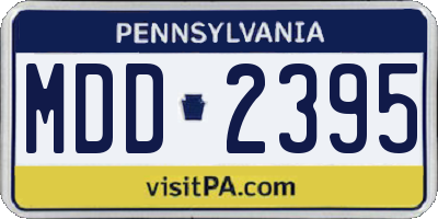 PA license plate MDD2395