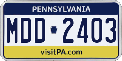 PA license plate MDD2403