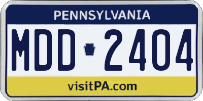 PA license plate MDD2404