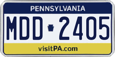 PA license plate MDD2405