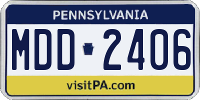 PA license plate MDD2406
