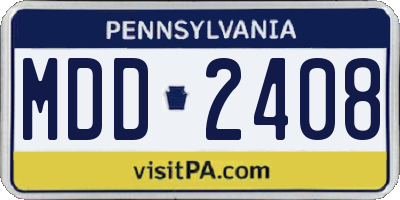 PA license plate MDD2408