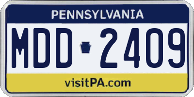 PA license plate MDD2409