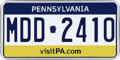 PA license plate MDD2410