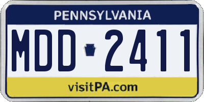 PA license plate MDD2411