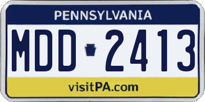 PA license plate MDD2413