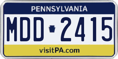 PA license plate MDD2415