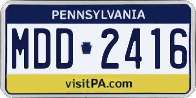 PA license plate MDD2416