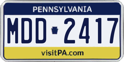 PA license plate MDD2417