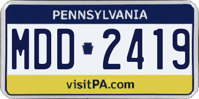 PA license plate MDD2419