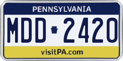 PA license plate MDD2420
