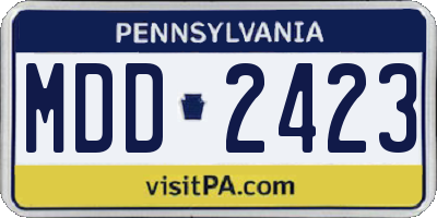 PA license plate MDD2423