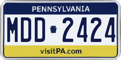 PA license plate MDD2424