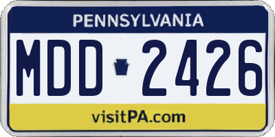 PA license plate MDD2426