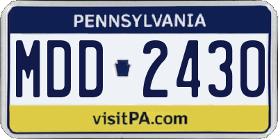 PA license plate MDD2430