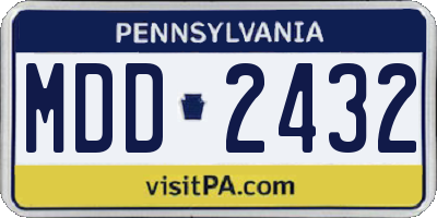 PA license plate MDD2432