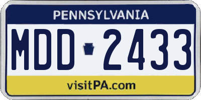 PA license plate MDD2433
