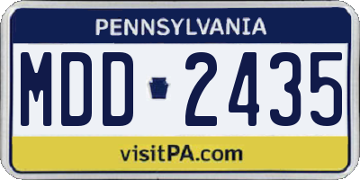 PA license plate MDD2435