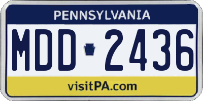 PA license plate MDD2436