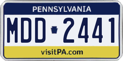 PA license plate MDD2441