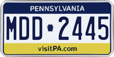PA license plate MDD2445