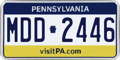 PA license plate MDD2446