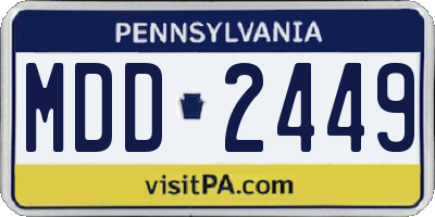 PA license plate MDD2449