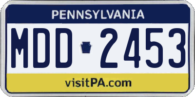 PA license plate MDD2453