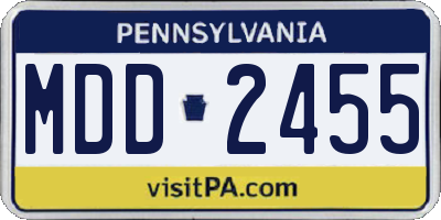 PA license plate MDD2455