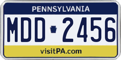 PA license plate MDD2456