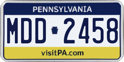 PA license plate MDD2458