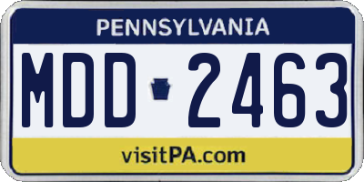 PA license plate MDD2463