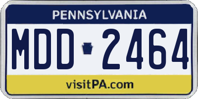 PA license plate MDD2464