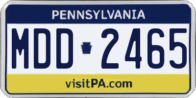 PA license plate MDD2465