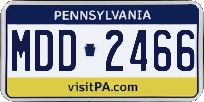 PA license plate MDD2466