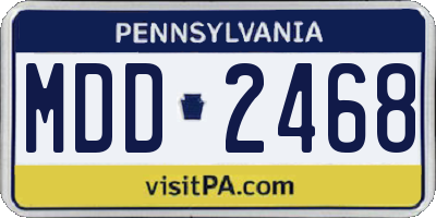 PA license plate MDD2468