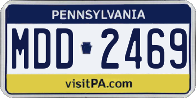 PA license plate MDD2469