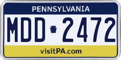 PA license plate MDD2472