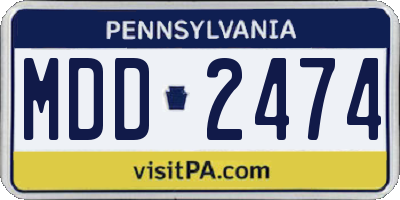 PA license plate MDD2474