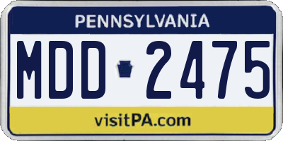 PA license plate MDD2475
