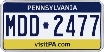 PA license plate MDD2477