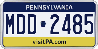 PA license plate MDD2485