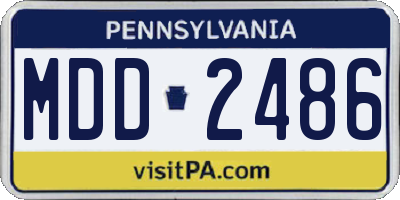 PA license plate MDD2486