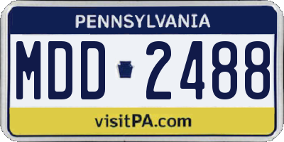 PA license plate MDD2488