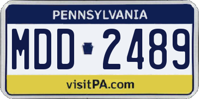 PA license plate MDD2489
